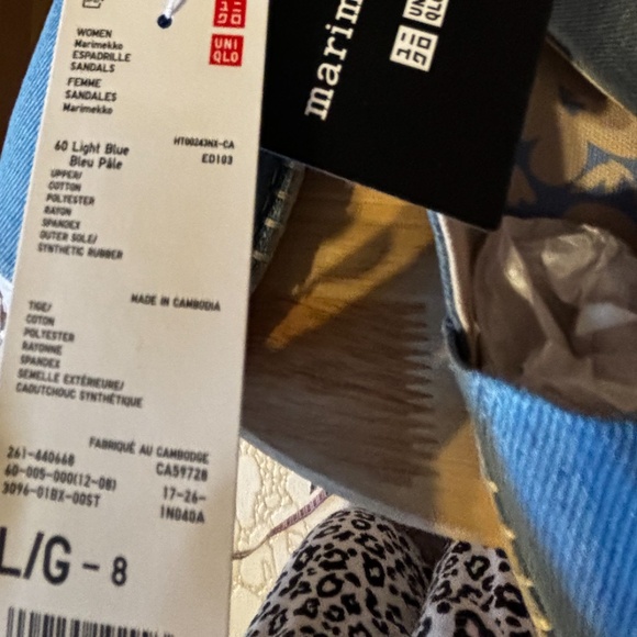 Marimekko & Uniqlo collab denim blue open toe espadrilles flats NWT - Picture 7 of 10